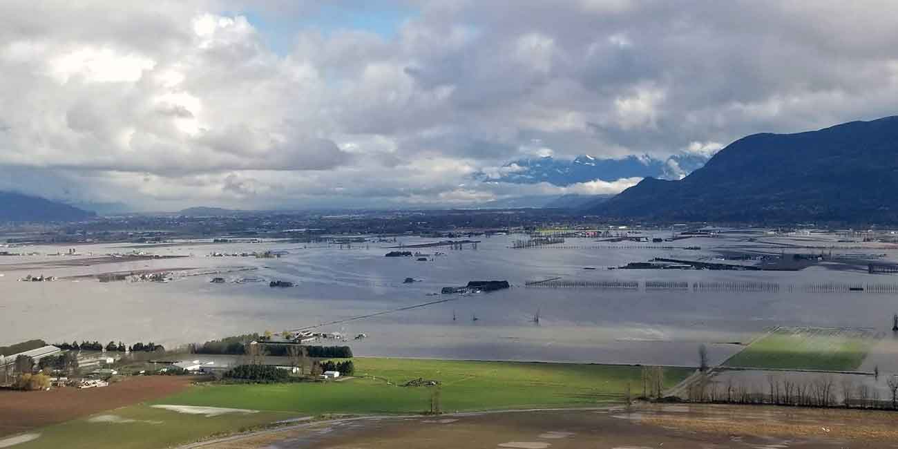 View of a flooded region in BC
