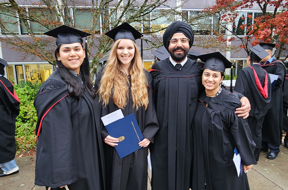 Abhijeet Singh and his fellow grads at their make-up ceremony