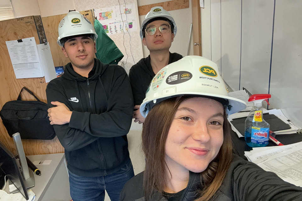 Tuncer with her onsite team