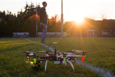 Drone on a turf