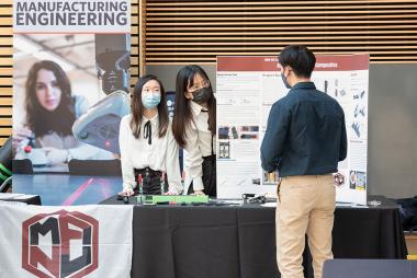 UBC Manufacturing Engineering booth is on display at the annual Design and Innovation Day event