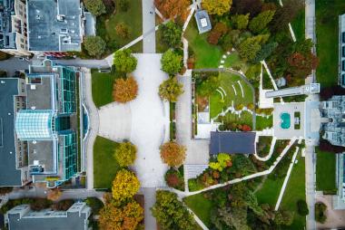Aerial view of UBC's campus