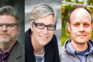 Headshots of Dr. Charles Haynes, Dr. Sheryl Staub-French and Dr. Scott McDougall