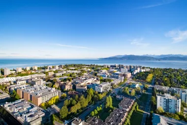 Arial shot of UBC Vancouver.