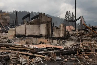 The remains of a hotel in Jasper, Alta