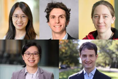 Headshots of Qian Chen, Adrien Desjardins, Eric Lees, Klaske van Heusden and Yuan Yao