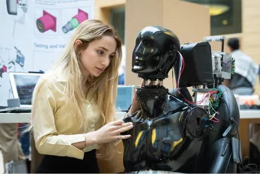 Student working on a project