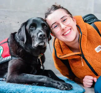 Madisyn with a dog