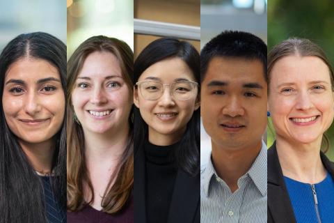 Headshots of Drs. Nika Shakiba, Naomi Zimmermann, Lyndia Wu, Xiaoliang Jin and Nadja Kunz.