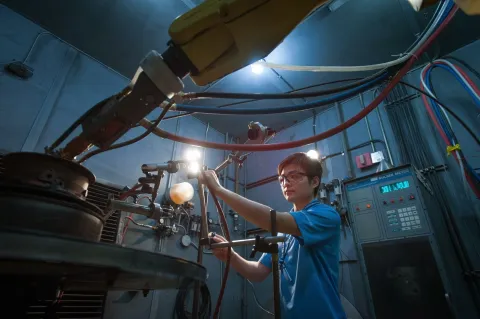 Student working on a project
