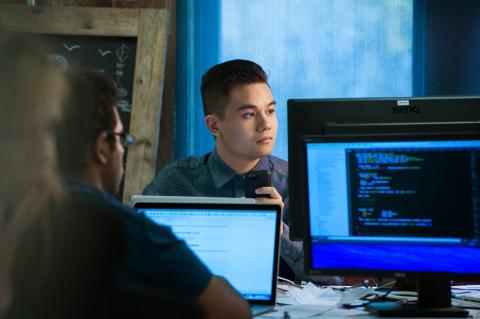 students on computer