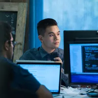 Computer engineering co-op student at work